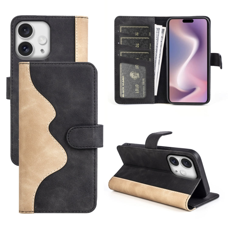 Stitching Horizontal Flip Leather Phone Case, For iPhone 16 Pro, For iPhone 16 Plus, For iPhone 16, For iPhone 15 Pro Max, For iPhone 15 Pro, For iPhone 15 Plus, For iPhone 15