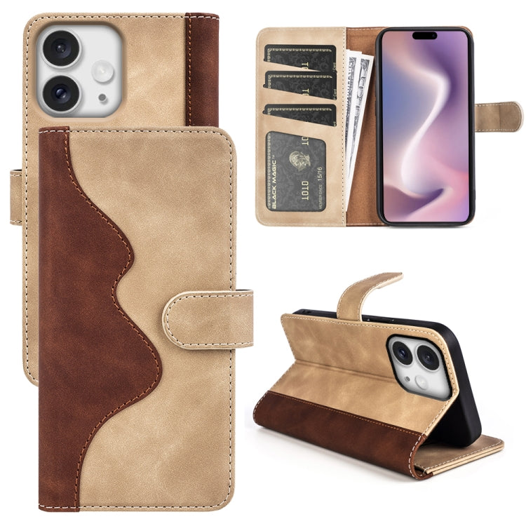 Stitching Horizontal Flip Leather Phone Case, For iPhone 16 Pro, For iPhone 16 Plus, For iPhone 16, For iPhone 15 Pro Max, For iPhone 15 Pro, For iPhone 15 Plus, For iPhone 15