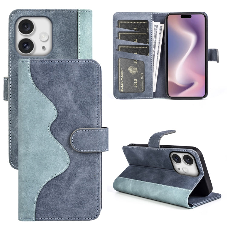 Stitching Horizontal Flip Leather Phone Case, For iPhone 16 Pro, For iPhone 16 Plus, For iPhone 16, For iPhone 15 Pro Max, For iPhone 15 Pro, For iPhone 15 Plus, For iPhone 15