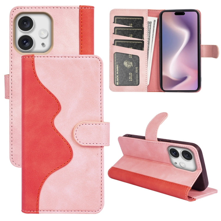 Stitching Horizontal Flip Leather Phone Case, For iPhone 16 Pro, For iPhone 16 Plus, For iPhone 16, For iPhone 15 Pro Max, For iPhone 15 Pro, For iPhone 15 Plus, For iPhone 15