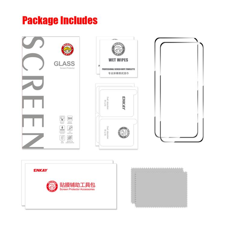 2pcs ENKAY Hat-Prince Full Glue High Aluminum-silicon Tempered Glass Film, For Xiaomi Poco M8 Power 5G, For Redmi K100 Pro Max / Poco F9 Ultra 5G, For Xiaomi Poco F9 Pro 5G, For Redmi 17 4G / 5G Global 170mm, For Redmi Note 17 4G Global 171mm          ...