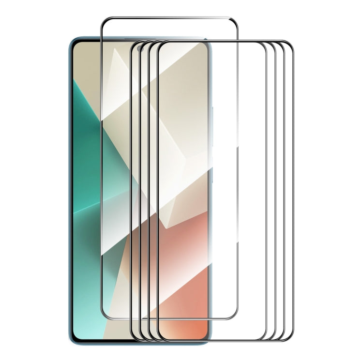 5pcs ENKAY Hat-Prince Full Glue High Aluminum-silicon Tempered Glass Film, For Redmi Note 15 Pro 5G Global 163.6mm, For Redmi 15C Global 171.5mm / Poco C85, For Redmi 15C 5G / 4G EU 173mm, For Redmi 13X, For Redmi Note 14S 4G, For Redmi Turbo 4        ...