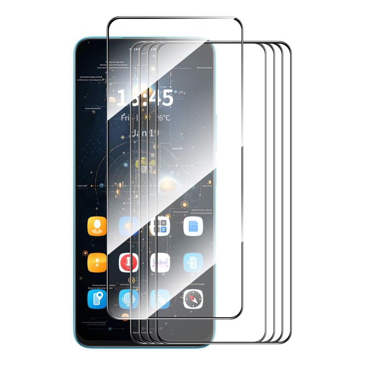 5pcs ENKAY Hat-Prince Full Glue High Aluminum-silicon Tempered Glass Film, For Redmi Note 15 Pro 5G Global 163.6mm, For Redmi 15C Global 171.5mm / Poco C85, For Redmi 15C 5G / 4G EU 173mm, For Redmi 13X, For Redmi Note 14S 4G, For Redmi Turbo 4        ...