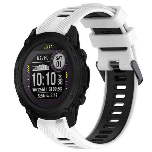 Sports Two-Color Silicone Watch Band, For Garmin Descent G1, For Garmin Fenix 7, For Garmin Instinct 2 Solar, For Garmin Instinct 2