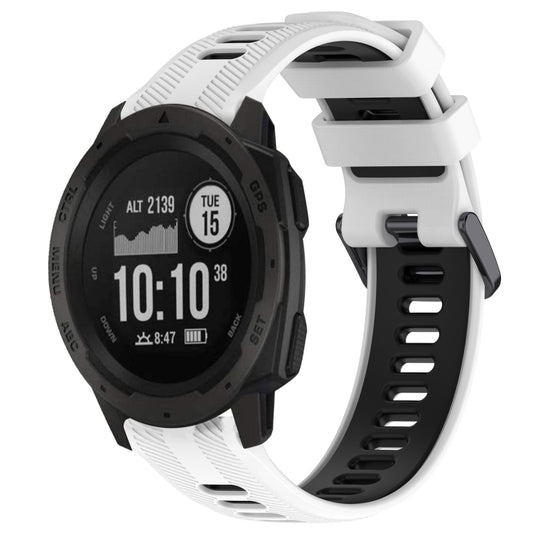 Sports Two-Color Silicone Watch Band, For Garmin Instinct, For Garmin Fenix 6 Solar, For Garmin Fenix 6, For Garmin Forerunner 945
