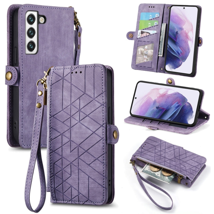Geometric Zipper Wallet Side Buckle Leather Phone Case, For Samsung Galaxy A72, For Samsung Galaxy A52 5G, For Samsung Galaxy A32 5G, For Samsung Galaxy S21 5G, For Samsung Galaxy S21+ 5G, For Samsung Galaxy S21 Ultra 5G, For Samsung Galaxy A12        ...
