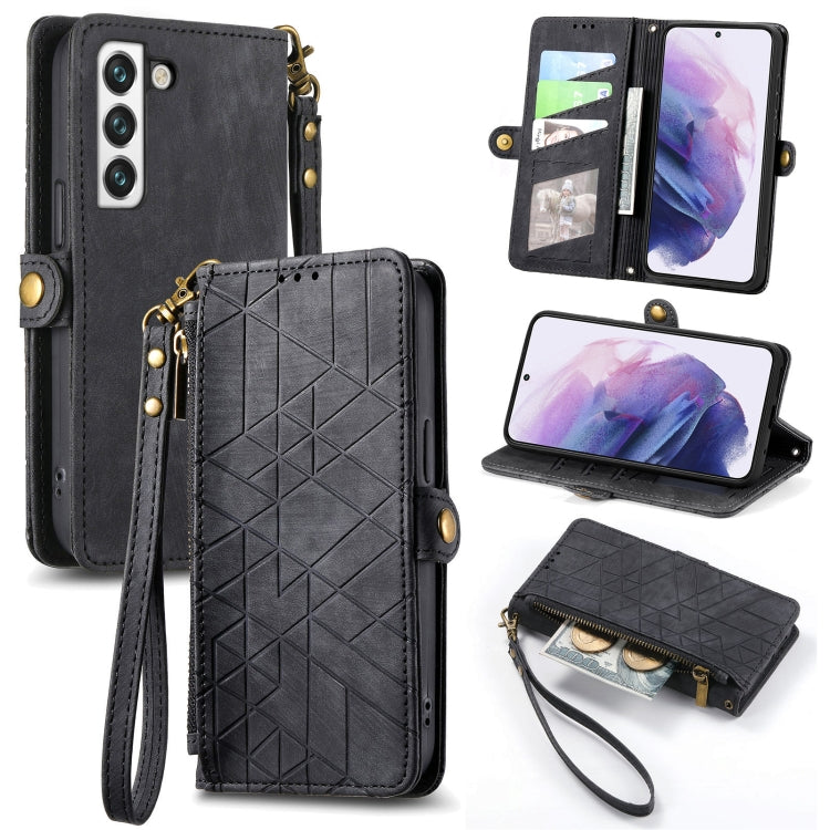 Geometric Zipper Wallet Side Buckle Leather Phone Case, For Samsung Galaxy S22+ 5G, For Samsung Galaxy S22 5G, For Samsung Galaxy A13 5G, For Samsung Galaxy A41, For Samsung Galaxy A22 4G, For Samsung Galaxy A22 5G, For Samsung Galaxy S21 FE 5G        ...