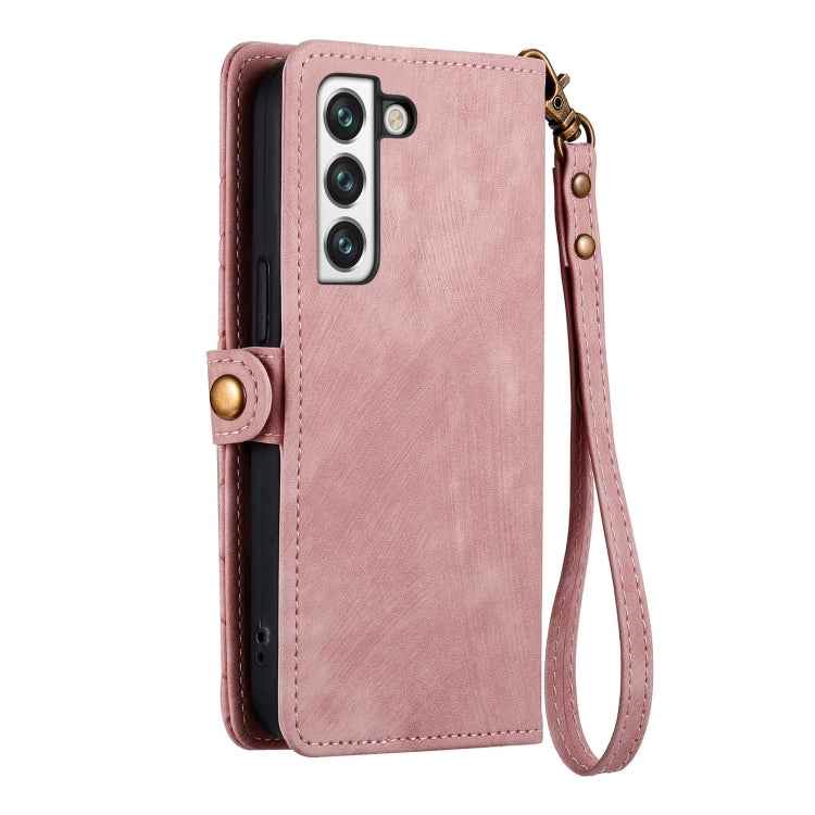 Geometric Zipper Wallet Side Buckle Leather Phone Case, For Samsung Galaxy S20, For Samsung Galaxy A71, For Samsung Galaxy A51, For Samsung Galaxy A70S, For Samsung Galaxy A50, For Samsung Galaxy A30