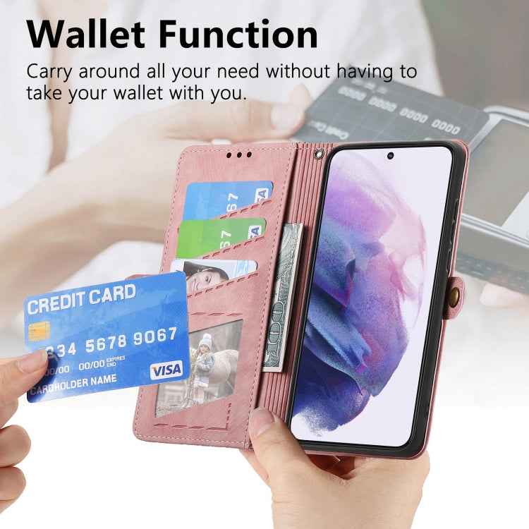 Geometric Zipper Wallet Side Buckle Leather Phone Case, For Samsung Galaxy S20, For Samsung Galaxy A71, For Samsung Galaxy A51, For Samsung Galaxy A70S, For Samsung Galaxy A50, For Samsung Galaxy A30