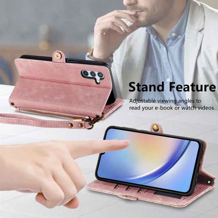 Geometric Zipper Wallet Side Buckle Leather Phone Case, For Samsung Galaxy A72, For Samsung Galaxy A52 5G, For Samsung Galaxy A32 5G, For Samsung Galaxy S21 5G, For Samsung Galaxy S21+ 5G, For Samsung Galaxy S21 Ultra 5G, For Samsung Galaxy A12        ...