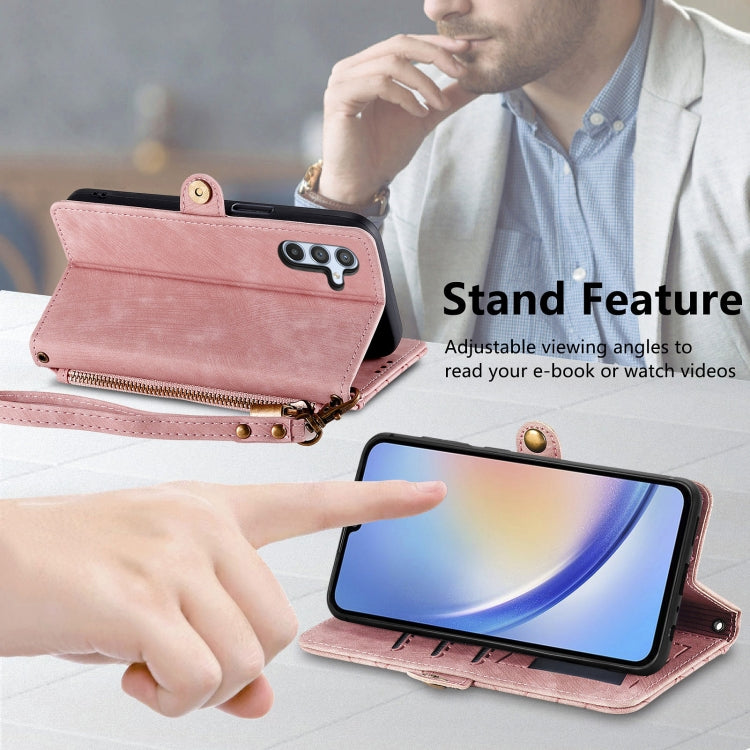 Geometric Zipper Wallet Side Buckle Leather Phone Case, For Samsung Galaxy A54 5G, For Samsung Galaxy S23 Ultra 5G, For Samsung Galaxy S23+ 5G, For Samsung Galaxy S23 5G, For Samsung Galaxy A14 5G, For Samsung Galaxy S20 FE, For Samsung Galaxy M33     ...