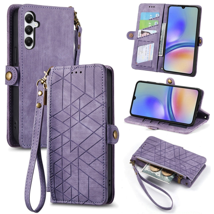 Geometric Zipper Wallet Side Buckle Leather Phone Case, For Samsung Galaxy A55 5G, For Samsung Galaxy S24 Ultra 5G, For Samsung Galaxy S24+ 5G, For Samsung Galaxy S24 5G, For Samsung Galaxy A05, Samsung Galaxy A05s, For Samsung Galaxy A25 5G           ...