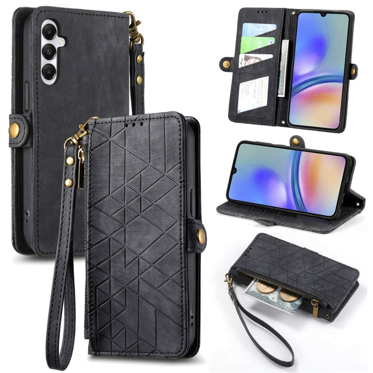 Geometric Zipper Wallet Side Buckle Leather Phone Case, For Samsung Galaxy A55 5G, For Samsung Galaxy S24 Ultra 5G, For Samsung Galaxy S24+ 5G, For Samsung Galaxy S24 5G, For Samsung Galaxy A05, Samsung Galaxy A05s, For Samsung Galaxy A25 5G           ...