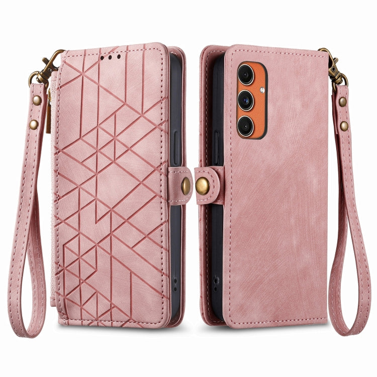 Geometric Zipper Wallet Side Buckle Leather Phone Case, For Samsung Galaxy S26 Edge 5G, For Samsung Galaxy S25 Edge 5G, For Samsung Galaxy A36 5G, For Samsung Galaxy S25 5G, For Samsung Galaxy S25+ 5G, For Samsung Galaxy S25 Ultra 5G                   ...