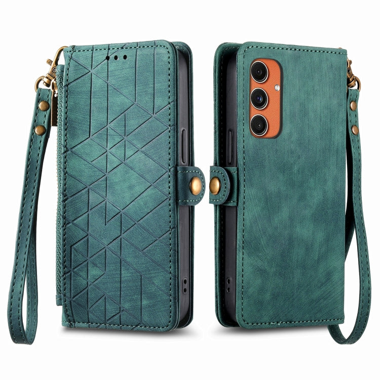 Geometric Zipper Wallet Side Buckle Leather Phone Case, For Samsung Galaxy S26 Edge 5G, For Samsung Galaxy S25 Edge 5G, For Samsung Galaxy A36 5G, For Samsung Galaxy S25 5G, For Samsung Galaxy S25+ 5G, For Samsung Galaxy S25 Ultra 5G                   ...