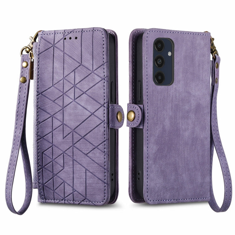 Geometric Zipper Wallet Side Buckle Leather Phone Case, For Samsung Galaxy S26 Edge 5G, For Samsung Galaxy S25 Edge 5G, For Samsung Galaxy A36 5G, For Samsung Galaxy S25 5G, For Samsung Galaxy S25+ 5G, For Samsung Galaxy S25 Ultra 5G                   ...