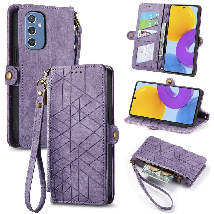 Geometric Zipper Wallet Side Buckle Leather Phone Case, For Samsung Galaxy S23 5G, For Samsung Galaxy A14 5G, For Samsung Galaxy S20 FE, For Samsung Galaxy M33, For Samsung Galaxy M23, For Samsung Galaxy A13 4G, For Samsung Galaxy M52 5G               ...