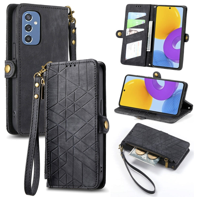 Geometric Zipper Wallet Side Buckle Leather Phone Case, For Samsung Galaxy S23 5G, For Samsung Galaxy A14 5G, For Samsung Galaxy S20 FE, For Samsung Galaxy M33, For Samsung Galaxy M23, For Samsung Galaxy A13 4G, For Samsung Galaxy M52 5G               ...