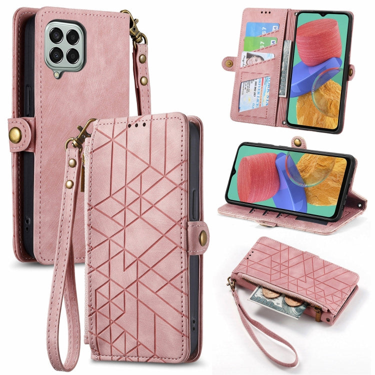 Geometric Zipper Wallet Side Buckle Leather Phone Case, For Samsung Galaxy S23 5G, For Samsung Galaxy A14 5G, For Samsung Galaxy S20 FE, For Samsung Galaxy M33, For Samsung Galaxy M23, For Samsung Galaxy A13 4G, For Samsung Galaxy M52 5G               ...
