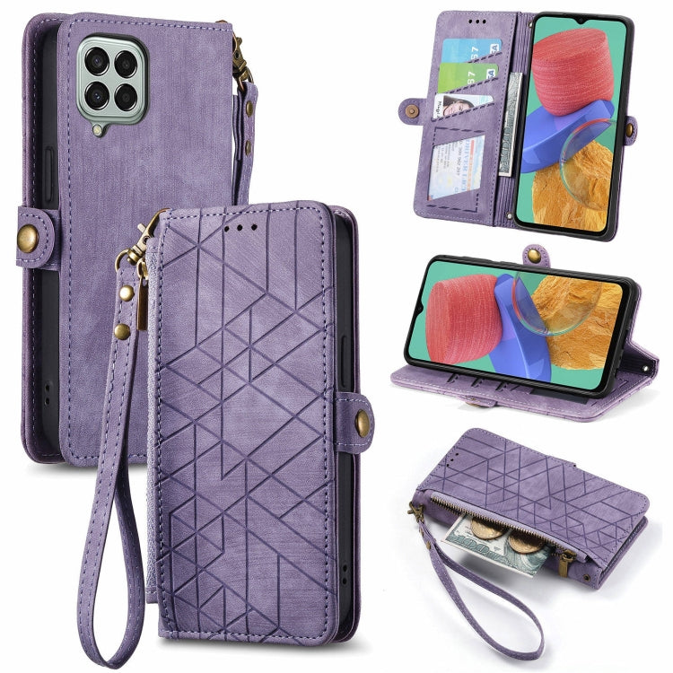 Geometric Zipper Wallet Side Buckle Leather Phone Case, For Samsung Galaxy S23 5G, For Samsung Galaxy A14 5G, For Samsung Galaxy S20 FE, For Samsung Galaxy M33, For Samsung Galaxy M23, For Samsung Galaxy A13 4G, For Samsung Galaxy M52 5G               ...