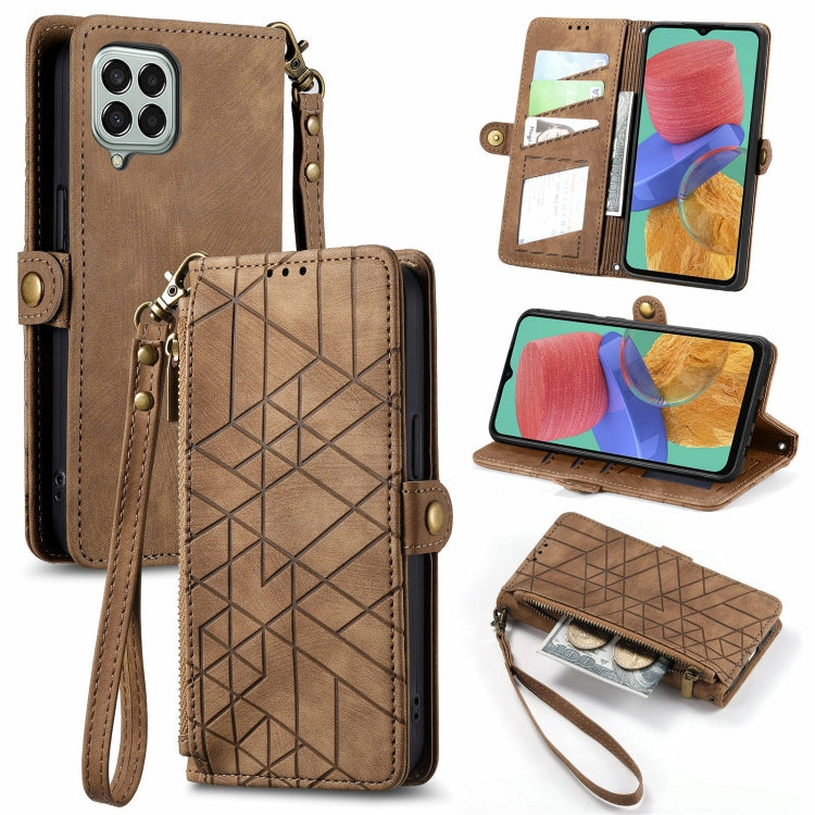 Geometric Zipper Wallet Side Buckle Leather Phone Case, For Samsung Galaxy S23 5G, For Samsung Galaxy A14 5G, For Samsung Galaxy S20 FE, For Samsung Galaxy M33, For Samsung Galaxy M23, For Samsung Galaxy A13 4G, For Samsung Galaxy M52 5G               ...