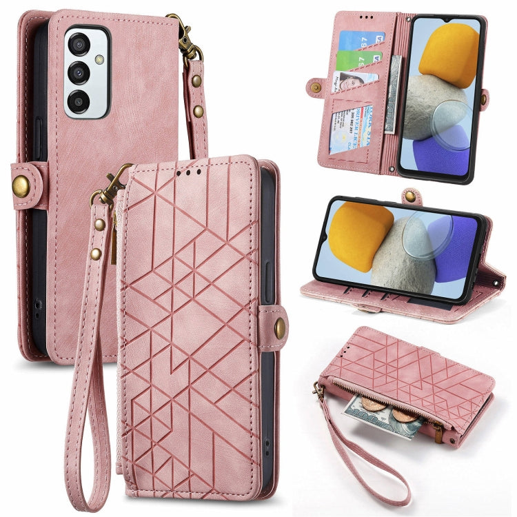 Geometric Zipper Wallet Side Buckle Leather Phone Case, For Samsung Galaxy S23 5G, For Samsung Galaxy A14 5G, For Samsung Galaxy S20 FE, For Samsung Galaxy M33, For Samsung Galaxy M23, For Samsung Galaxy A13 4G, For Samsung Galaxy M52 5G               ...
