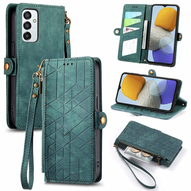 Geometric Zipper Wallet Side Buckle Leather Phone Case, For Samsung Galaxy S23 5G, For Samsung Galaxy A14 5G, For Samsung Galaxy S20 FE, For Samsung Galaxy M33, For Samsung Galaxy M23, For Samsung Galaxy A13 4G, For Samsung Galaxy M52 5G               ...