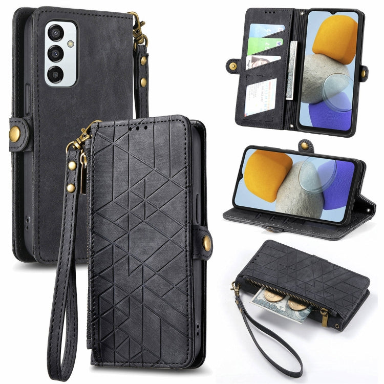 Geometric Zipper Wallet Side Buckle Leather Phone Case, For Samsung Galaxy S23 5G, For Samsung Galaxy A14 5G, For Samsung Galaxy S20 FE, For Samsung Galaxy M33, For Samsung Galaxy M23, For Samsung Galaxy A13 4G, For Samsung Galaxy M52 5G               ...