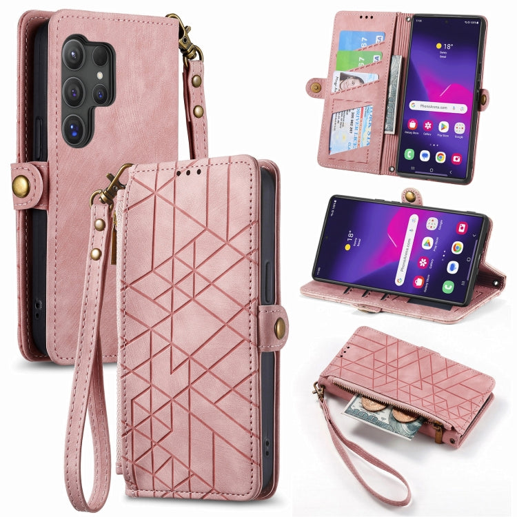 Geometric Zipper Wallet Side Buckle Leather Phone Case, For Samsung Galaxy S26 Edge 5G, For Samsung Galaxy S25 Edge 5G, For Samsung Galaxy A36 5G, For Samsung Galaxy S25 5G, For Samsung Galaxy S25+ 5G, For Samsung Galaxy S25 Ultra 5G                   ...