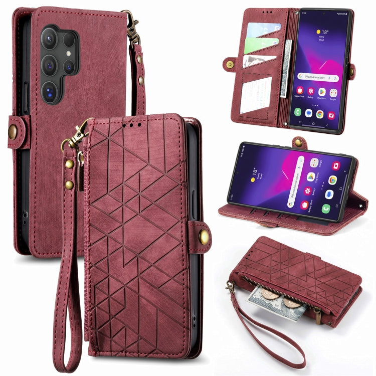 Geometric Zipper Wallet Side Buckle Leather Phone Case, For Samsung Galaxy S26 Edge 5G, For Samsung Galaxy S25 Edge 5G, For Samsung Galaxy A36 5G, For Samsung Galaxy S25 5G, For Samsung Galaxy S25+ 5G, For Samsung Galaxy S25 Ultra 5G                   ...