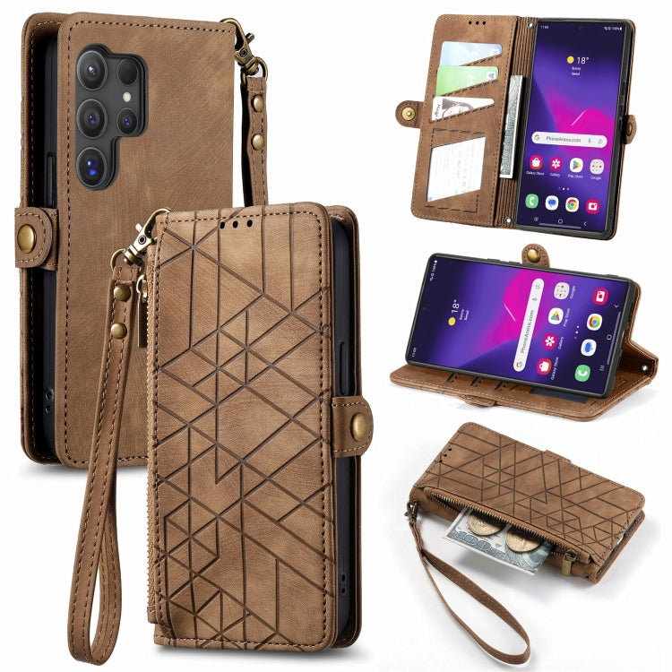 Geometric Zipper Wallet Side Buckle Leather Phone Case, For Samsung Galaxy S26 Edge 5G, For Samsung Galaxy S25 Edge 5G, For Samsung Galaxy A36 5G, For Samsung Galaxy S25 5G, For Samsung Galaxy S25+ 5G, For Samsung Galaxy S25 Ultra 5G                   ...