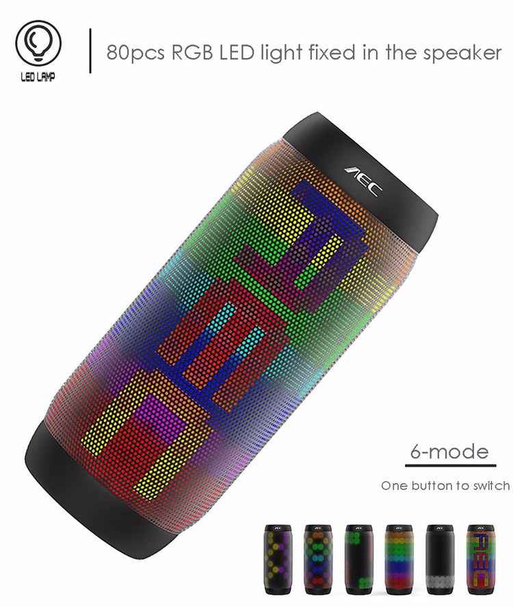 BQ615 PRO Colorful LED Wireless HiFi Stereo Speaker, Combines Bluetooth + TF card player + FM radio + AUX + NFC