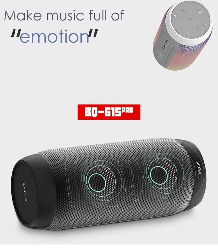 BQ615 PRO Colorful LED Wireless HiFi Stereo Speaker, Combines Bluetooth + TF card player + FM radio + AUX + NFC