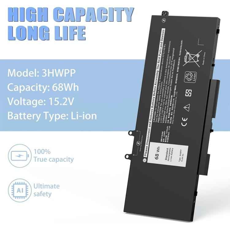 Laptop Battery for Dell Latitude 5401 5410 5411 5501 5510 5511 Precision 3541 3551
