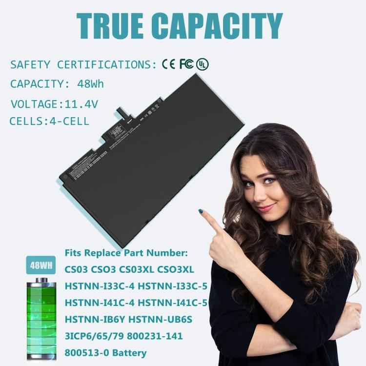 Laptop Batteries For HP EliteBook 840G3 848G3 840G4 850G3 848G4 850G4, CS03XL 11.4V 46.5Wh