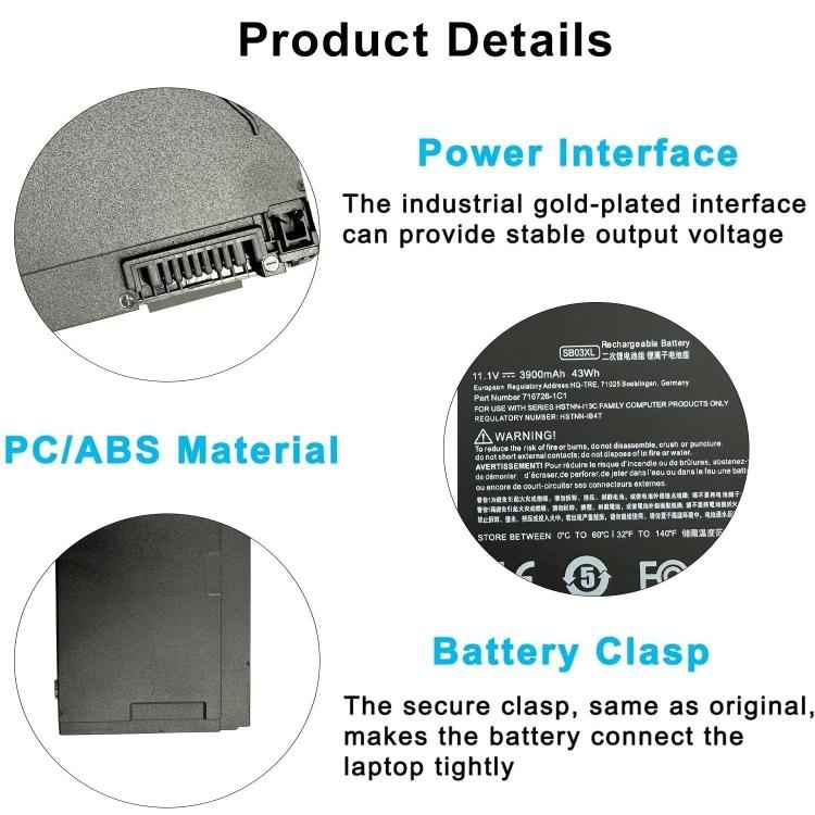 4000mAh Laptop Battery Replacement For HP OMEN 6 Pro Plus, SB03XL