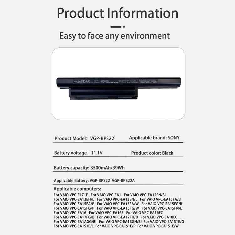 4400mAh Laptop Batteries For Sony PCG-61212t 61211T, VGP-BPS22