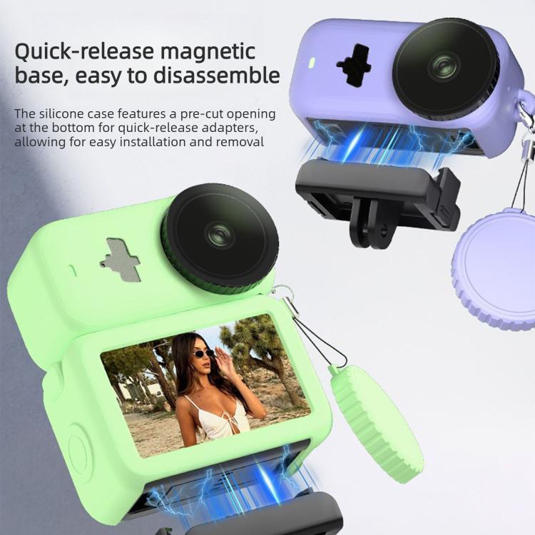 Transmission Module & Lens & Body 3 in 1 Silicone Shockproof Protective Cover with Lanyard, For DJI Osmo Nano