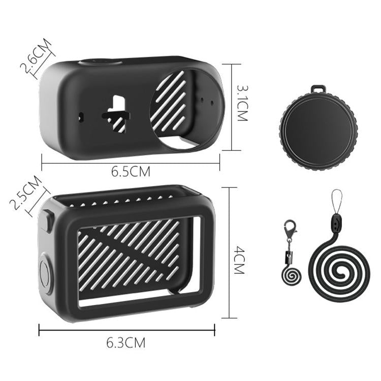 Transmission Module & Lens & Body 3 in 1 Silicone Shockproof Protective Cover with Lanyard, For DJI Osmo Nano
