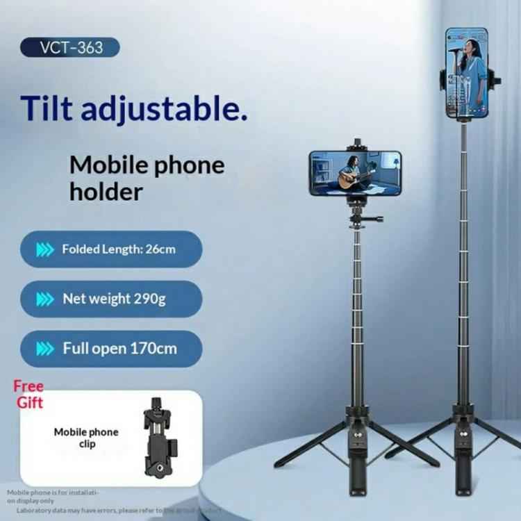 YUNTENG VCT-363 For Smartphone / DJI Pocket 3 Extension Pole Selfie Stick Tripod Stand, VCT-363