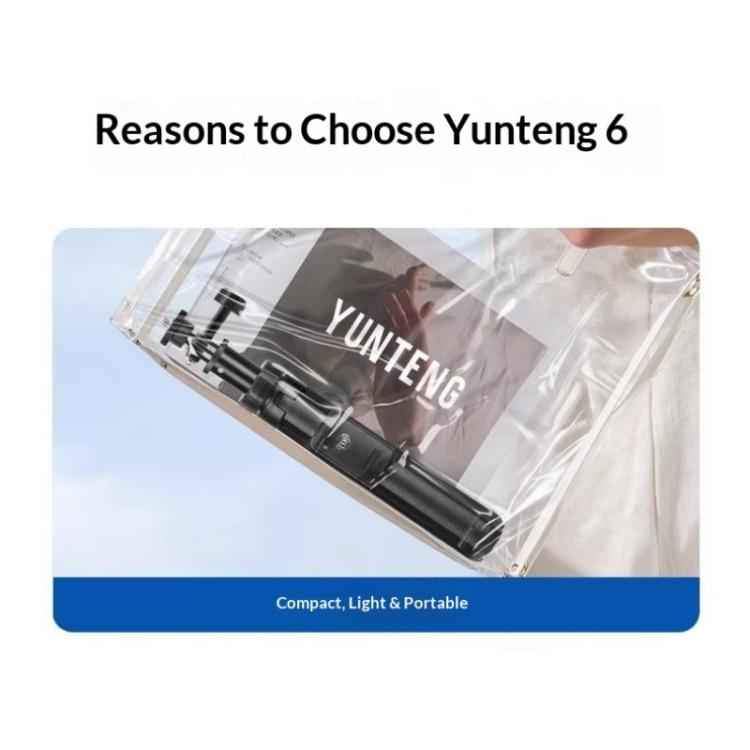 YUNTENG VCT-363 For Smartphone / DJI Pocket 3 Extension Pole Selfie Stick Tripod Stand, VCT-363