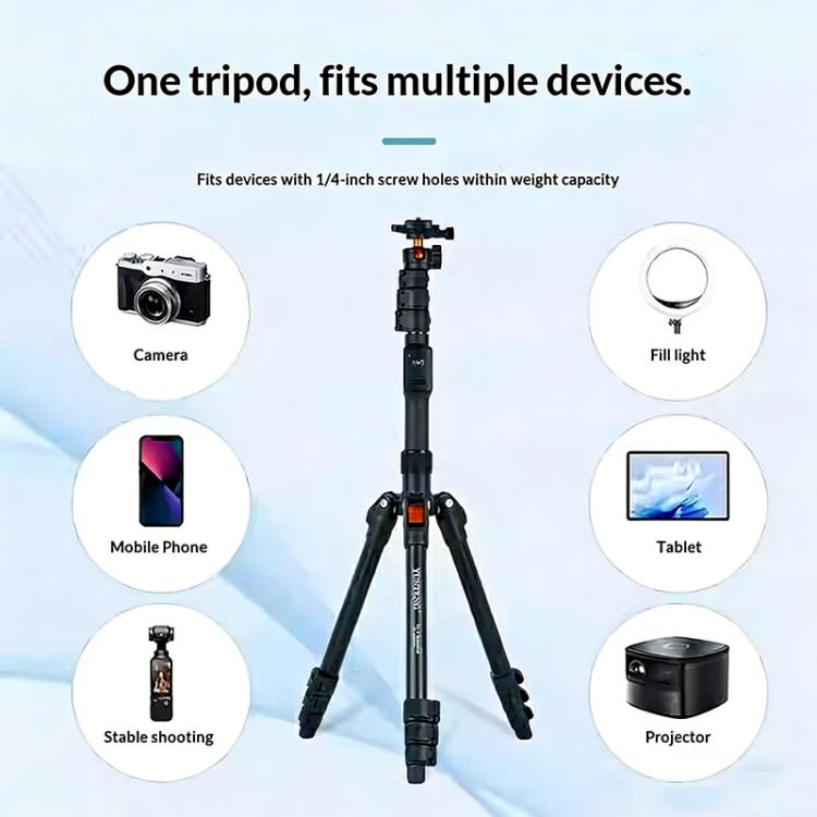 YUNTENG VCT-8068 For Live Streaming 1.98m Adjustable Phone Holder Camera Tripod Stand, VCT-8068