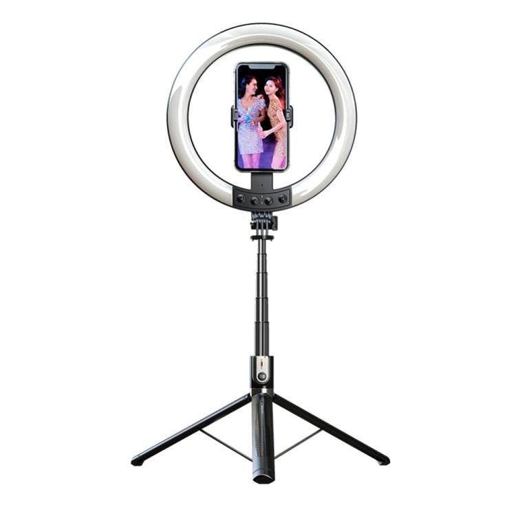 P100-RGB With Rotation Phone Holder 10 Inch Portable Selfie Stick Ring Light RGB Color Fill Light
