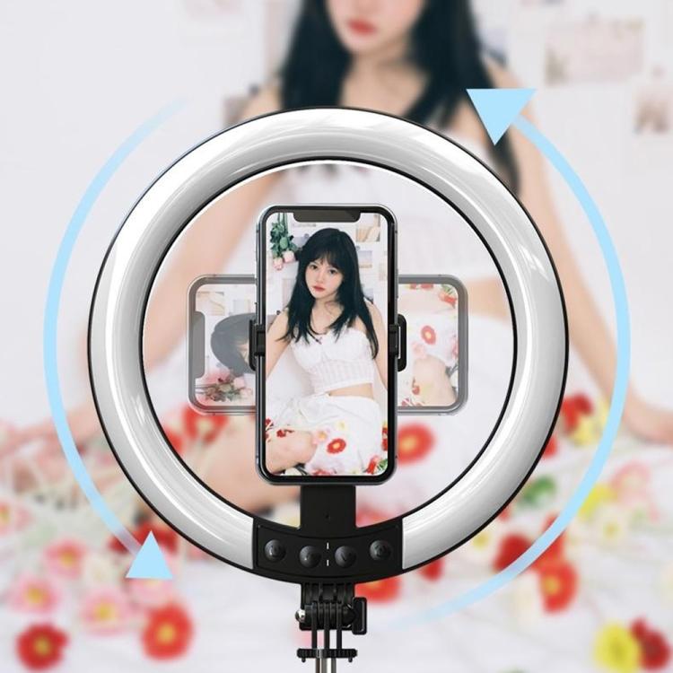 P100-RGB With Rotation Phone Holder 10 Inch Portable Selfie Stick Ring Light RGB Color Fill Light
