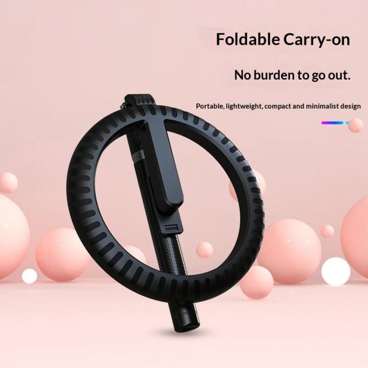 P100-RGB With Rotation Phone Holder 10 Inch Portable Selfie Stick Ring Light RGB Color Fill Light