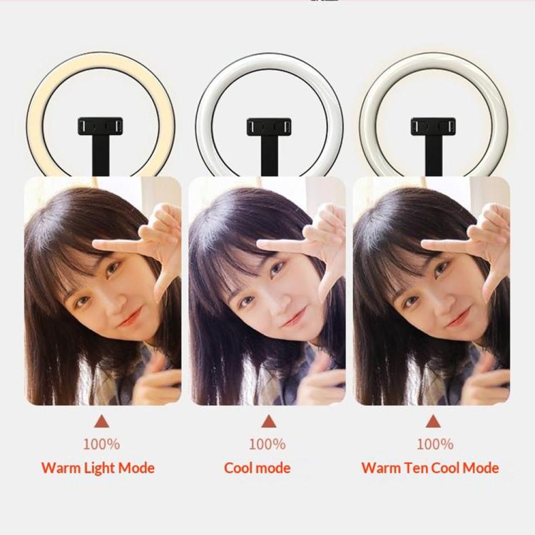 P100-RGB With Rotation Phone Holder 10 Inch Portable Selfie Stick Ring Light RGB Color Fill Light