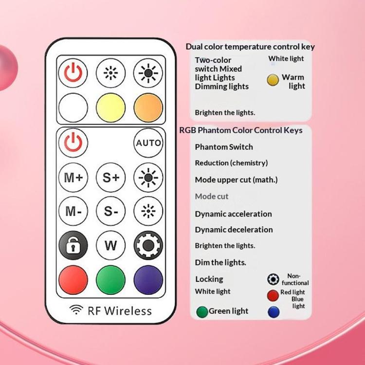 P100-RGB With Rotation Phone Holder 10 Inch Portable Selfie Stick Ring Light RGB Color Fill Light