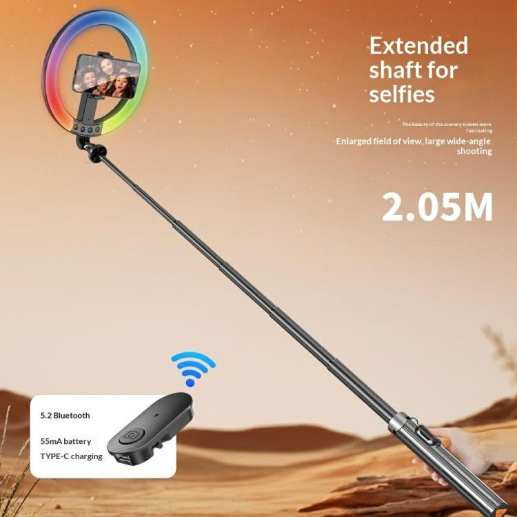P61RGB For Phone Live Streaming Lighting Equipment Remote Control Selfie Ring Light Tripod