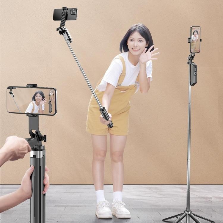 P18TK Anti-Shake Handheld Stabilizer 1.8m Extendable 4-leg Tripod Bluetooth Selfie Stick, P18TK