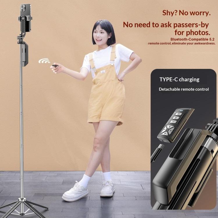 P18TK Anti-Shake Handheld Stabilizer 1.8m Extendable 4-leg Tripod Bluetooth Selfie Stick, P18TK
